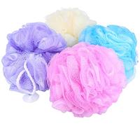 com-four® 4X Spugna da Doccia XL - Spugna da Bagno in Grandi Colori - Spugna da Lavaggio per Doccia - Spugna da Massaggio - Palla da Doccia (04 Pezzi - XL)