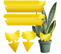 com-four® 50 trappole Gialle Contro moscerini, Mosche e afidi - trappole adesive Non tossiche per Piante - Forme Fiore e Farfalla (50 trappole Mosche Gialle)