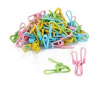 COM-FOUR® 50x Mollette in metallo - mollette stendi bucato durevoli in colori vivaci - mollette per telo mare (clip colorate - 050 pezzi)