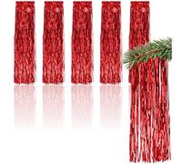 COM-FOUR® 5x Orpello per Natale - Ghirlanda di orpelli in rosso - Decorazione natalizia per l'albero di Natale - 50 cm (rosso - 05 pezzi)