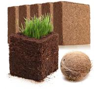 COM-FOUR® 5x terreno per coltivazione di cocco - fette di cocco rigonfianti biodegradabili - bricchette gonfiabili senza torba realizzate con fibra di cocco pressata - produce 5 litri di terriccio
