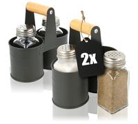 com-four® 6 pezzi in vetro Set di agitatore per spezie in, sale e pepe
