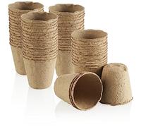 com-four® 60 x vasi da coltivazione per piante - vasi per piante da coltivazione - vaso da fiori per la coltivazione di piante (60 x tondo - marrone)