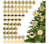 com-four® 60x Palline di Natale 7 cm - Palline dell'albero di Natale in plastica infrangibile per Natale - Decorazioni per L'Albero di Natale - Decorazioni per L'Albero di Natale