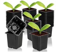 com-four® 60x vasi da coltivazione per piante - vasi per piante per la coltivazione - vaso da fiori per la coltivazione di piante (060 pezzi - vaso da coltivazione 7,5x8 cm)