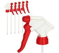 com-four® 6X Attacco Spray - Testa Spray con Filettatura 28/400 - Attacco flaconi Spray - Testa atomizzatore con Guarnizione NBR per nebulizzare Acqua (NBR - Rosso)