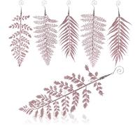 COM-FOUR® 6x decorazioni per albero di Natale - decorazione da appendere scintillante - ramoscello scintillante con pietre da appendere -ciondoli per albero di Natale 34 cm [la selezione varia] (rosa)
