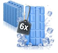 com-four® 6x Grandi Piastre Refrigeranti | Accumulatori di freddo blu riutilizzabili per borse frigo, frigoriferi portatili, campeggio, viaggi e picnic