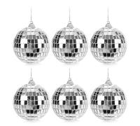com-four® 6x Palla da discoteca - Palla a specchio da appendere - Palla da discoteca per feste - Palla da festa per Capodanno, compleanno, festa a tema, Natale o Halloween - Ø 7 cm (Ø 7cm)
