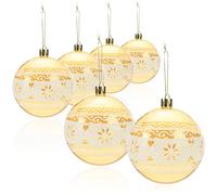 COM-FOUR® 6x palle di Natale, palle di Natale in plastica antirottura per Natale, decorazioni per l'albero di Natale con ciondoli