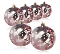 COM-FOUR® 6x palle di Natale, palle di Natale in plastica antirottura per Natale, decorazioni per l'albero di Natale con ciondoli