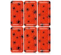 com-four® 6x Piatti di plastica di Halloween - Piatti decorativi riutilizzabili a forma di ragno - Piatti decorativi per uso alimentare - Piatti da portata (6 pezzi - ragno)