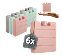 com-four® 6X Piccoli impacchi di Ghiaccio Piatti - salvaspazio e Ideali per frigoriferi Portatili e Borse Termiche - pratici e Colorati impacchi di Ghiaccio (colorato - 6 Pezzi - XS)