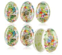 com-four® 6x Uova di Pasqua da riempire - Uova colorate per Pasqua - Uova di Pasqua con tradizionali motivi pasquali da nascondere e regalare