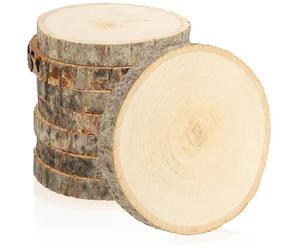 COM-FOUR® 8 dischi di legno con corteccia - sottobicchieri in vetro per proteggere i mobili - dischi di legno per l'artigianato e la decorazione - pezzi rotondi Ø ca. 8-10 cm - disco dell'albero