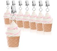 com-four® 8 pesi per tovaglie - pesi per tovaglie resistenti alle intemperie con clip - clip per tovaglia con design a ghiaccio - ca. 40 gr (multicolore - gelato)