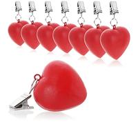 com-four® 8x pesi per tovaglie - pesi per tovaglie resistenti alle intemperie con clip - clip per tovaglia a forma di cuore - ca. 40 gr (rosso - cuori)
