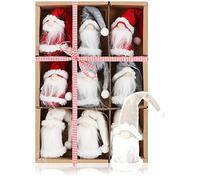 COM-FOUR® 9 pendenti premium di Babbo Natale per l'albero di Natale, incantevoli ciondoli con statuette di alberi di Natale come appendini, decorazioni natalizie