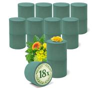com-four® 90x Spugna Floreale per composizioni Floreali a Forma di Cilindro Ø 9,5 cm - Spugna Floreale per Fiori freschi - Spugna Floreale per creazioni per Matrimoni, Pasqua e Compleanni