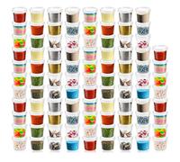 COM-FOUR® 96x contenitori con coperchio - contenitori universali in plastica con chiusure - tazze impilabili per cosmetici, creme, lozioni e materiali artigianali - 35 ml (96 pezzi)