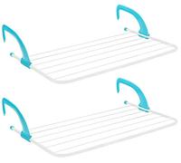 com-four® Asciugatrice per radiatori 2x - Asciugatrice per appendere regolabile - perfetta per asciugare il bucato sul riscaldamento o sul balcone (02 pezzi - 68 x 39 cm)