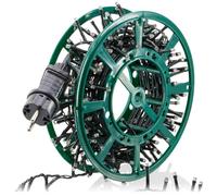 COM-FOUR® Avvolgicavo in plastica - Avvolgicavo vuoto per cavi, lucine, nastri e fili - Avvolgicavo manuale per casa, giardino e campeggio (01 pezzo - bobina Ø 21,5 cm)