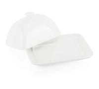 COM-FOUR® burriera in porcellana, Piatto in porcellana bianca con manico