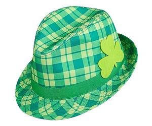 com-four® Cappello Fedora St. Patrick's Day - Cappello Verde con Trifoglio Irlandese - Accessorio Costume Irlandese per Il Giorno di San Patrizio (01 Pezzo - Set 17)