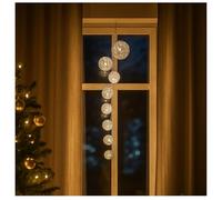 COM-FOUR® Catena luminosa a LED con 8 palline - catena luminosa con luce LED - illuminazione decorativa per Natale, compleanno, matrimonio o festa