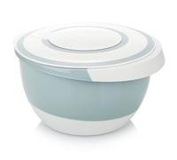 com-four® Ciotola per mescolare da 5 l con coperchio, insalatiera, contenitore per alimenti e ciotola per cottura con base antiscivolo [la selezione varia] (5L - colorato + bianco)