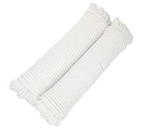 COM-FOUR® Corda 2x 25m per tutti gli usi, cavo di fissaggio versatile, stendibiancheria e molto altro, linea intrecciata per regali fai-da-te (50 metri - bianco)