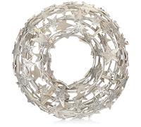 com-four® Corona di Vite con Stelle - Corona Decorativa da Tavolo Fatta di Rami - Corona Naturale per Porta - Decorazione da Tavolo Fai da Te con Corona Naturale (1 Pezzo - Ø 40cm Stelle Bianche)