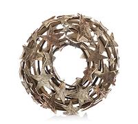 com-four® Corona di Vite con Stelle - Corona Decorativa da Tavolo Fatta di Rami - Corona Naturale per Porta - Decorazione da Tavolo Fai da Te con Corona Naturale (1 Pezzo - Ø 30cm Stelle Marroni)