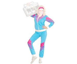 com-four® Costume Autentico Anni '80 per Uomo e Donna - Giacca, Pantaloni, Fascia per Capelli, 2 Fasce per Il Sudore - Costume, Carnevale, JGA, Festa a Tema - Unisex, Taglia L