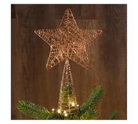 COM-FOUR® Deco Star Christmas - Stella decorativa natalizia in metallo - Stella di Natale con glitter