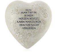 Com-Four® Decorazione per Tomba a Forma di Cuore - Decorazione per Tomba Resistente alle intemperie con Farfalle - Pietra funebre Decorata con Frase commemorativa