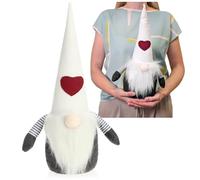 com-four® Fermaporta, supporto per porta da 1,4 kg nel design dello gnomo natalizio, fermalibri nel design scandinavo - figura dello gnomo per collezionisti (Gnomo - cuore su cappuccio bianco)
