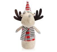 com-four® Figura di Alce per la Decorazione Natalizia, Figura di Renna Invernale Come Elemento Decorativo Svedese, Simpatico Sgabello ad Angolo Come Decorazione della Stanza (1 Pezzo - Rosso)