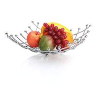 com-four® fruttiera in acciaio inox cromato - cestino decorativo per la frutta color argento - fruttiera dal design moderno (color argento (cromato))