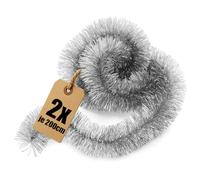 COM-FOUR® Ghirlanda natalizia da 400 cm - 2 ghirlande di abete da 200 cm per una perfetta decorazione natalizia - Decorazione natalizia per albero di Natale