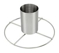 COM-FOUR® Girarrosto di pollo in acciaio inox - grigliatore di pollo con contenitore di aroma - girarrosto per cucinare polli interi nel forno e sulla griglia (01 pezzo - con contenitore di aroma)