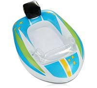 COM-FOUR® Gonfiabile nel design del motoscafo - gommone gonfiabile per bambini - materasso ad aria per il bagno in spiaggia (barca bianco-blu)