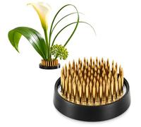 com-four® Kenzan in Metallo per Composizioni Floreali, Ø 4 cm | Supporto rotondo per ikebana e floristica - per disporre fiori freschi in ciotole e contenitori bassi