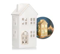 COM-FOUR® LED house in porcellana, casa luminosa a batteria