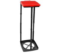 com-four® Porta spazzatura con coperchio, 3 diverse altezze montabili, rosso (Copertina - rosso)