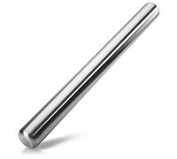 COM-FOUR® Premium mattarello - mattarello in acciaio inox - rullo lavabile in lavastoviglie per l'impasto della pizza (color argento - estremità dritte)