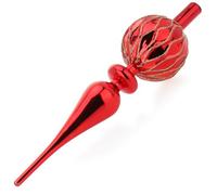 com-four Puntale per albero di Natale, in vero vetro lucido, rosso (31 cm)