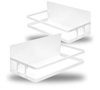 com-four® Ripiano magnetico per frigorifero - Sospeso con 2 ganci ciascuno - Organizer in metallo, capacità di carico fino a 6 kg