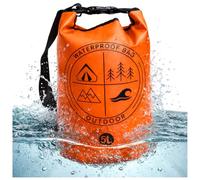 com-four® sacca impermeabile 5 L - dry bag per outdoor, barca, spiaggia e campeggio - borsa resistente con tracolla e chiusura roll-top - leggera e durevole