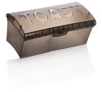 com-four® Scatola per pane tostato - Porta toast, per sandwich, in plastica trasparente (1 pezzo - grigio)